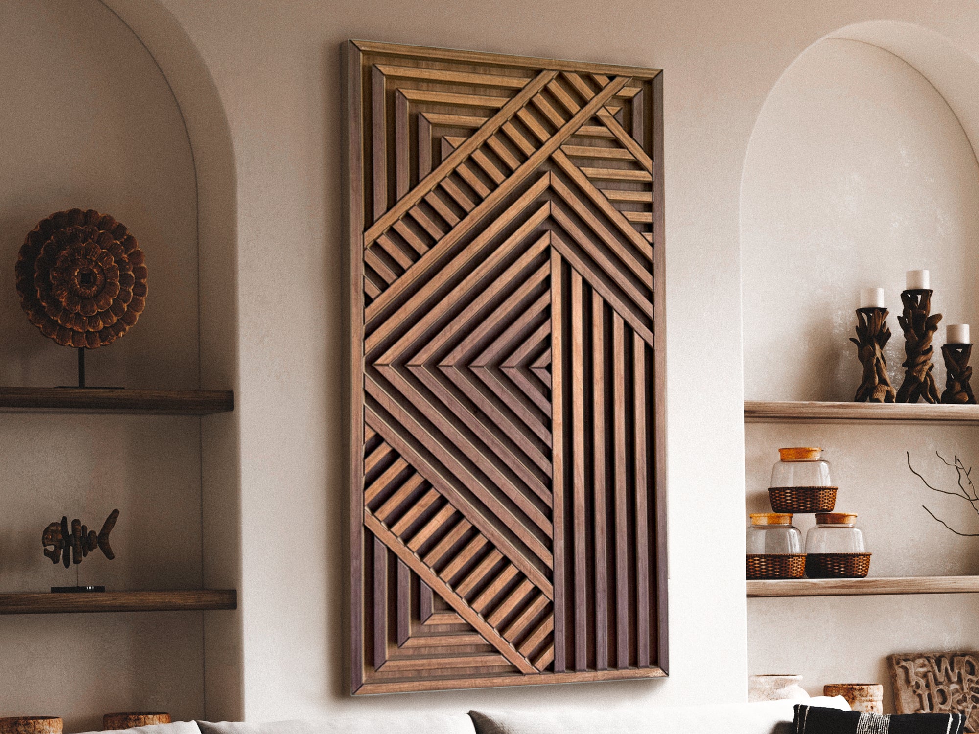 The Geometric Wood Slat series